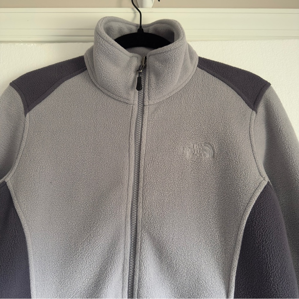 The North Face Full Zip Fleece Jacket Lilac Purple Colorblock Women Size Medium - Picture 2 of 11
